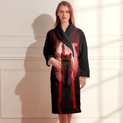 Bathrobe Fenrir Viking Wolf Red Bath Robe