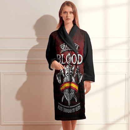 Bathrobe Spanish Blood Runs Through My Bath Robe