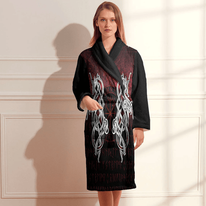 Bathrobe Nidhogg Viking Valhalla Vegvisir Bath Robe