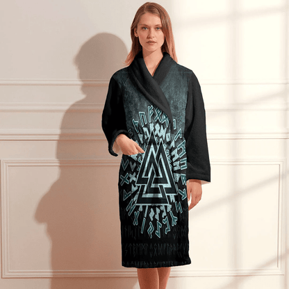 Bathrobe Valknut Viking Warrior Symbol Triangle Bath Robe