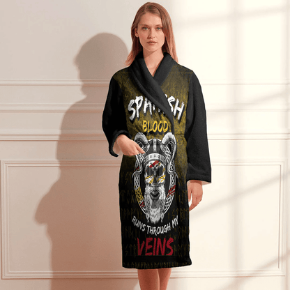 Bathrobe Spanish Blood Runs Through My Veins Bath Robe