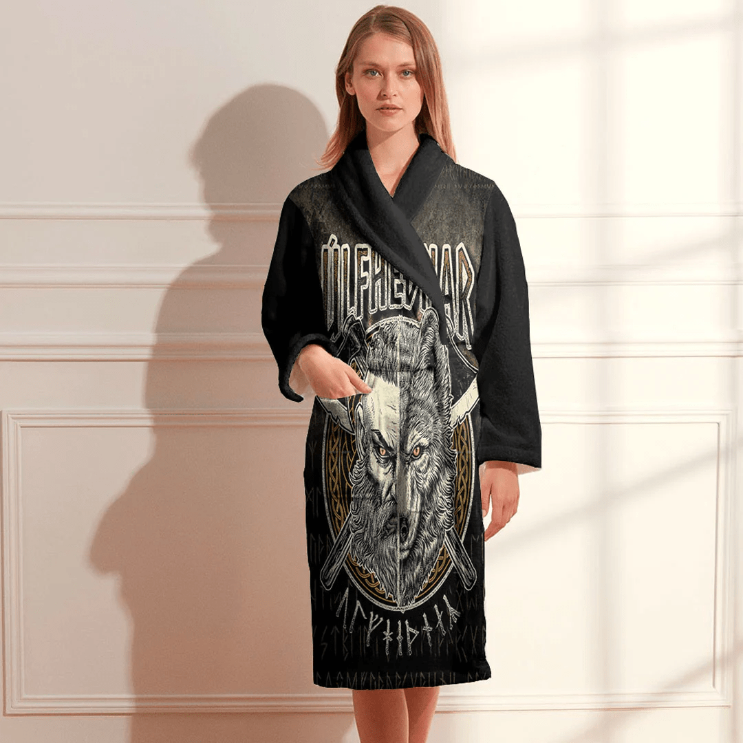 Bathrobe Norse Viking Wolf Ulfhednar Pagan Warrior Ulfhedinn Bath Robe
