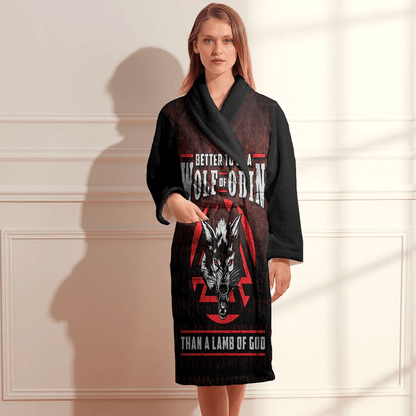Bathrobe Better To Be A Wolf Of Odin Than A Lamb Of God Bath Robe
