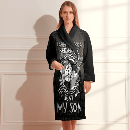 Bathrobe Viking Dad I Asked Odin For A Berserker He Sent Me My Son Bath Robe