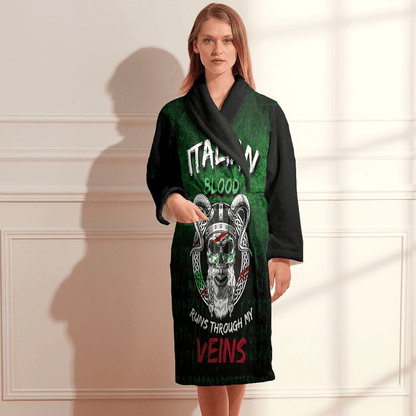 Bathrobe Italian Blood Runs Through My Veins Bath Robe