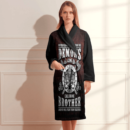 Bathrobe Valhalla Viking Odin Thor Norse Nordic Bath Robe