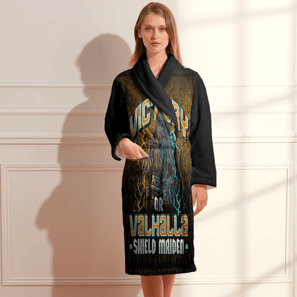 Bathrobe Vikings Victory Or Valhalla Shieldmaiden Bath Robe