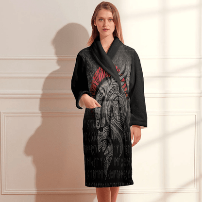 Bathrobe Vikings Loki Red Bath Robe