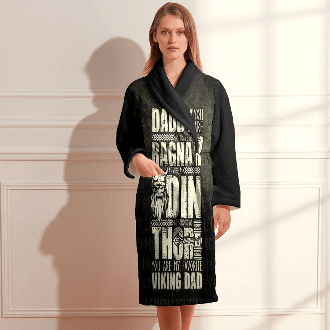 Bathrobe Daddy You Are As Brave As Ragnar As Wise As Odin As Strong As Thor Bath Robe