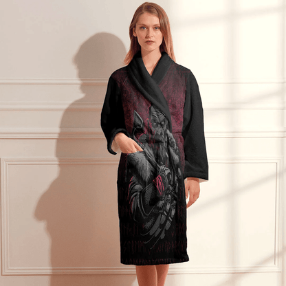 Bathrobe Viking Warrior With Axe Bath Robe
