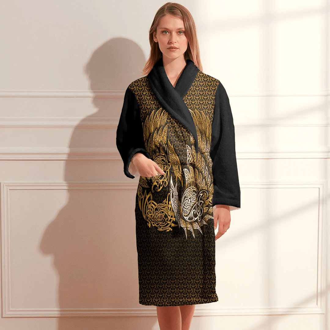 Bathrobe Ragnarok Huginn Muninn Gold Bath Robe