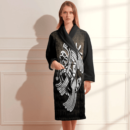 Bathrobe Odin's Ravens Huginn And Muninn Hugin And Munin Bath Robe