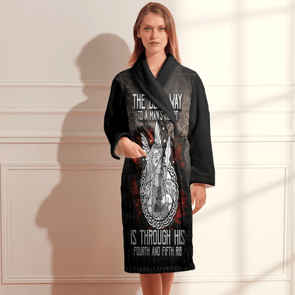 Bathrobe Viking Valkyrie The Best Way To A Man'S Heart Bath Robe