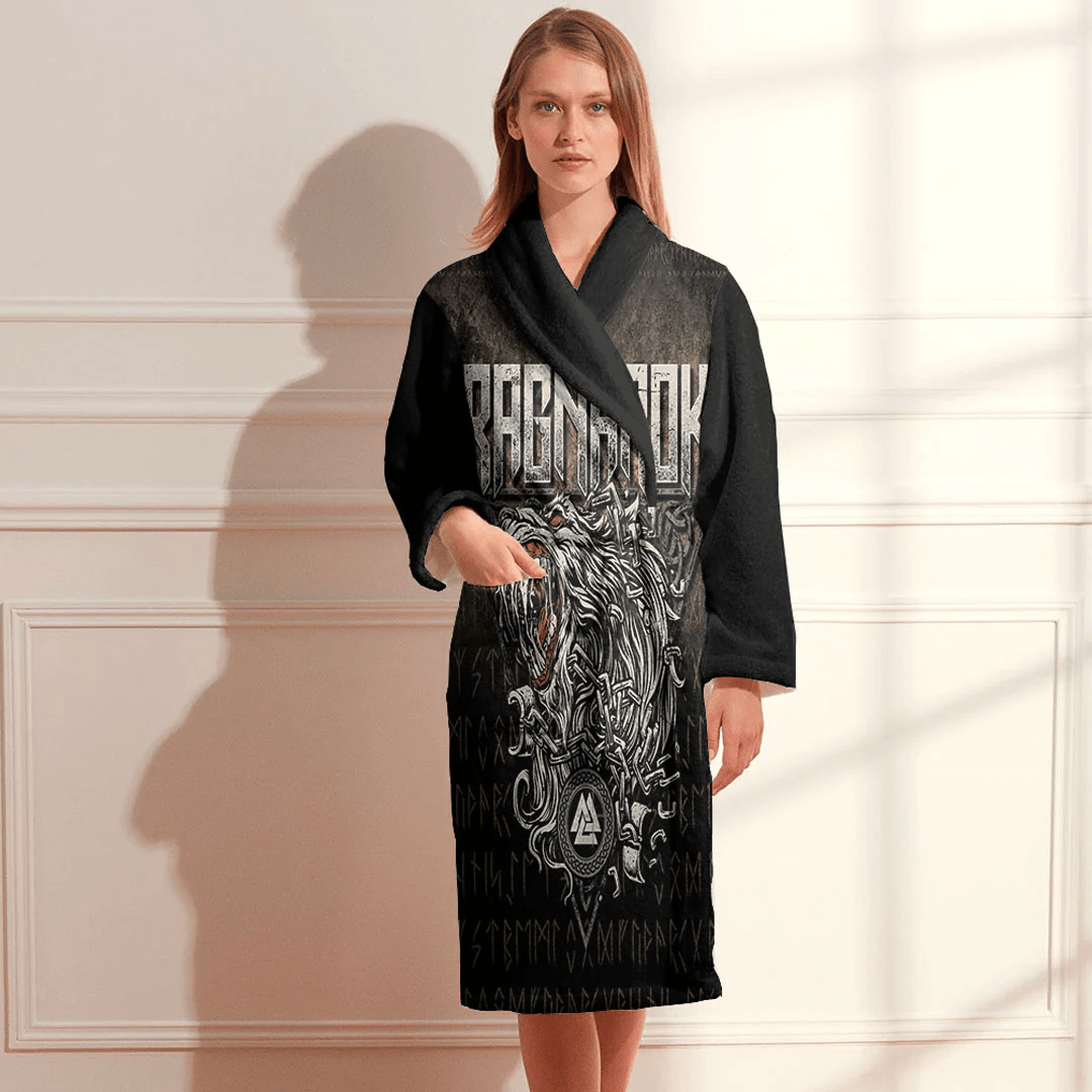 Bathrobe Viking Fenrir Ragnarok Norse Bath Robe
