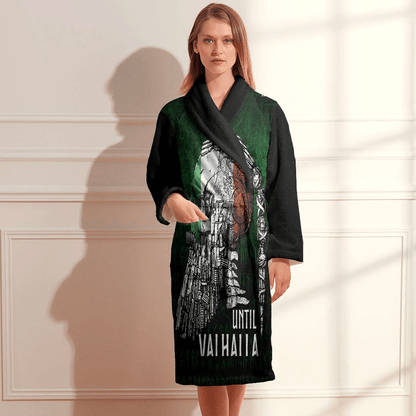 Bathrobe Until Valhalla Viking Skull Italian Flag Bath Robe