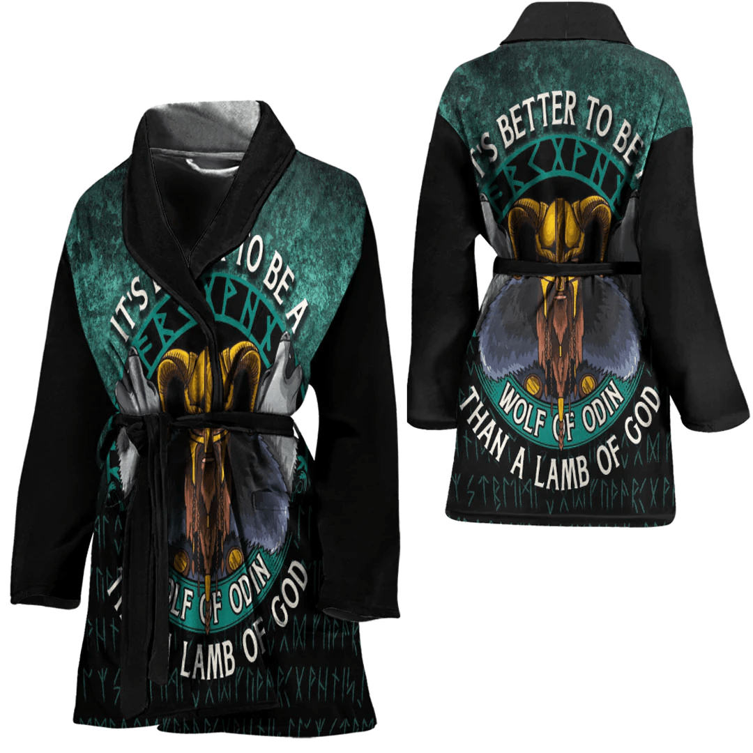 Bathrobe It's Better To Be A Wolf Of Odin Than A Lamb Of God Bath Robe