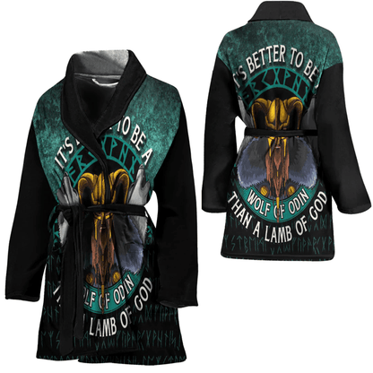 Bathrobe It's Better To Be A Wolf Of Odin Than A Lamb Of God Bath Robe