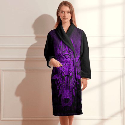 Bathrobe Vikings Garm Hellhound Purple Bath Robe