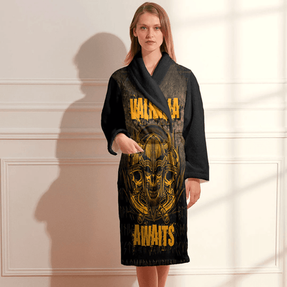 Bathrobe Valhalla Awaits Warrior Bath Robe