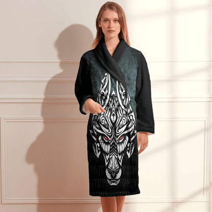Bathrobe Viking Symbol Fenrir Wolf Son Of Loki Bath Robe