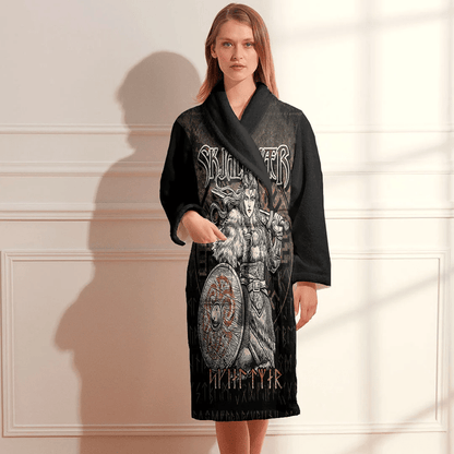 Bathrobe Viking Warrior Vegvisir Skjaldmaer Shieldmaiden Bath Robe