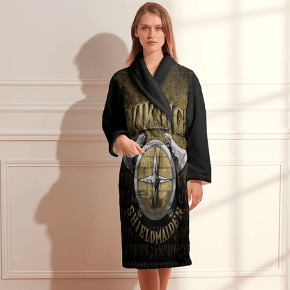 Bathrobe Viking Shield Maiden Norse Female Warrior Bath Robe