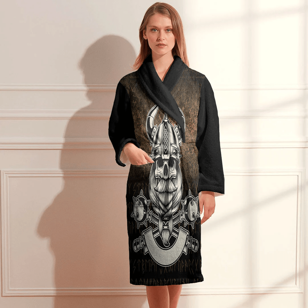 Bathrobe Viking Valhalla Norse Mythology Axe Bath Robe