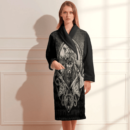 Bathrobe Vikings Odin And Wolfs Bath Robe