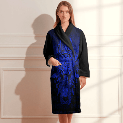 Bathrobe Vikings Garm Hellhound Blue Bath Robe