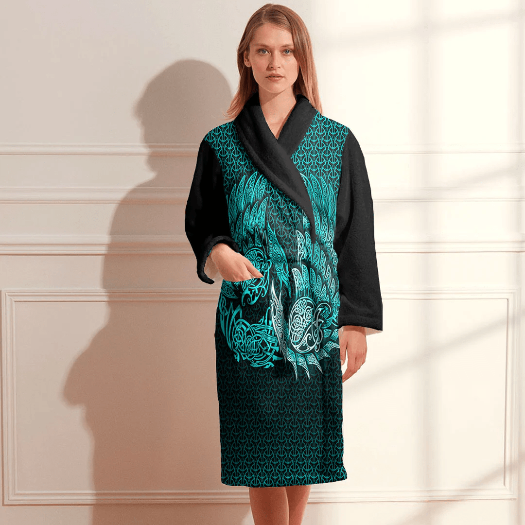 Bathrobe Ragnarok Huginn Muninn Cyan Bath Robe