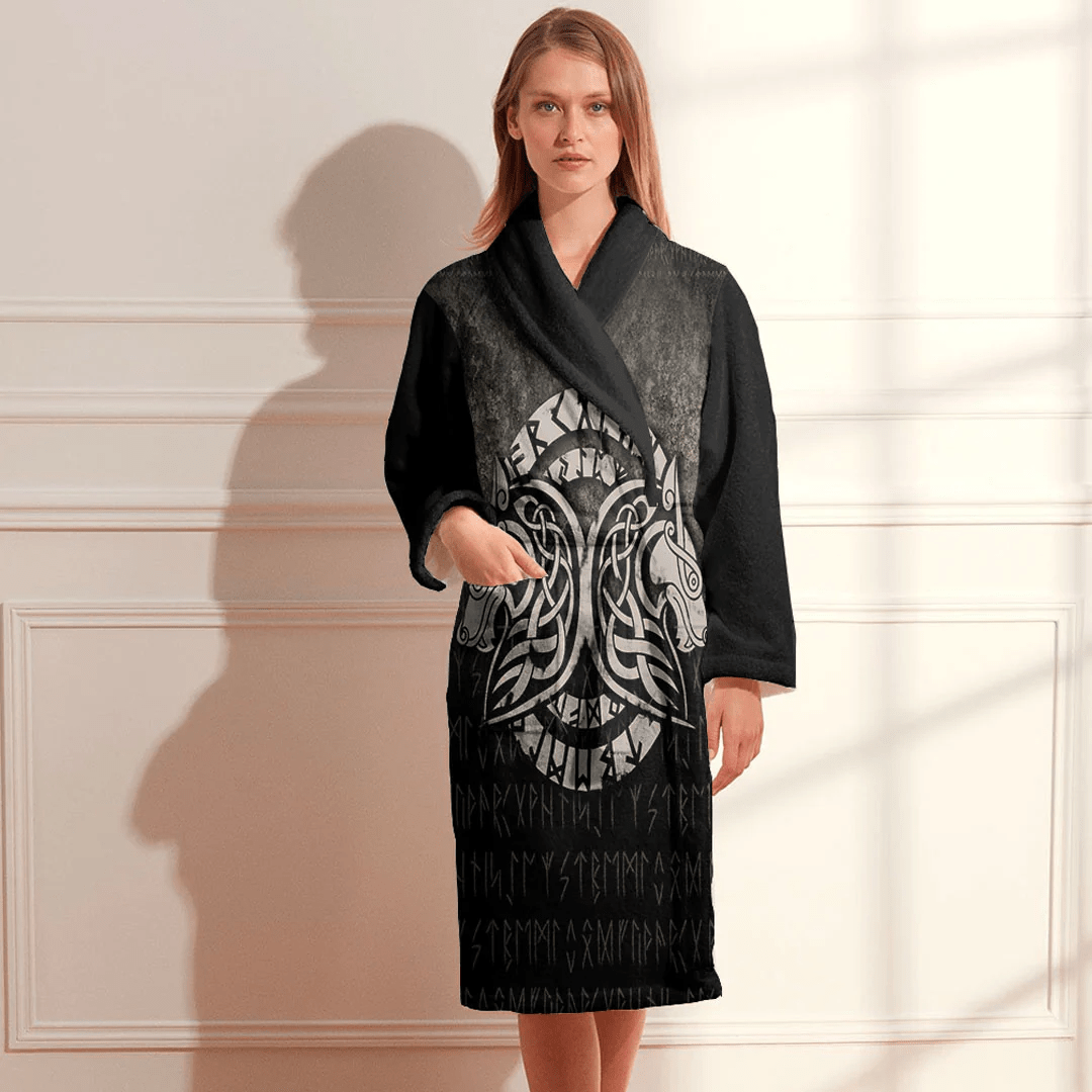 Bathrobe Viking Wolfs Round Bath Robe
