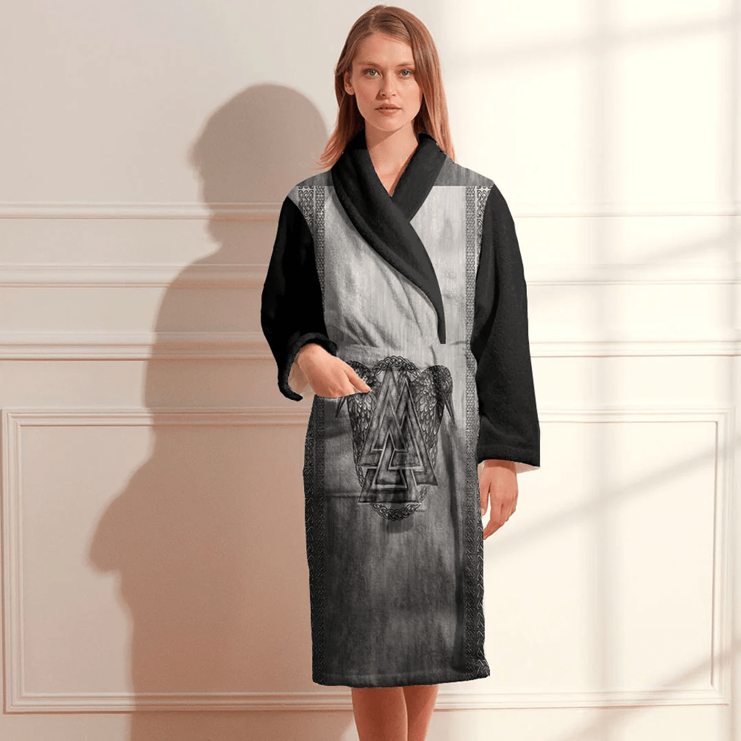 Bathrobe Valknut Symbol And Ravens Bath Robe