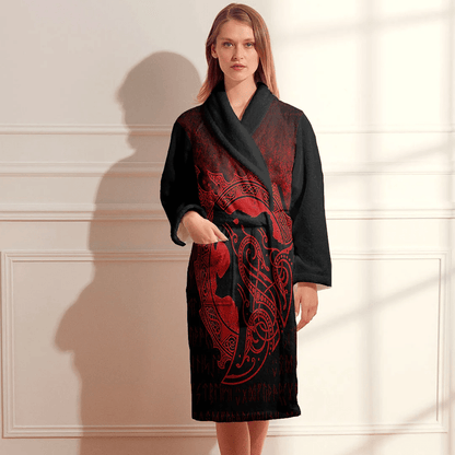 Bathrobe Viking Berserker Red Bath Robe