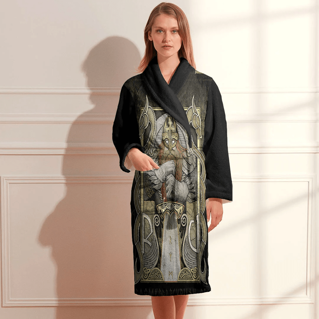 Bathrobe Vikings Odin Nordic Style Bath Robe