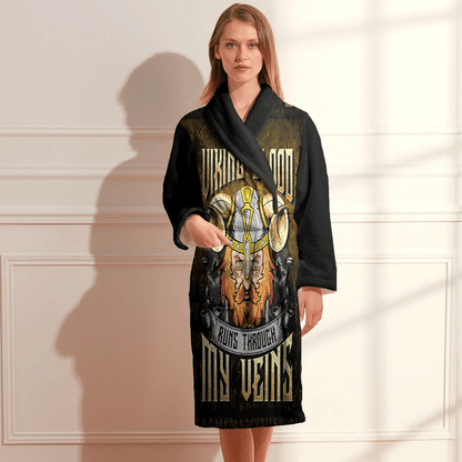 Bathrobe Viking Blood Runs Through My Veins Bath Robe