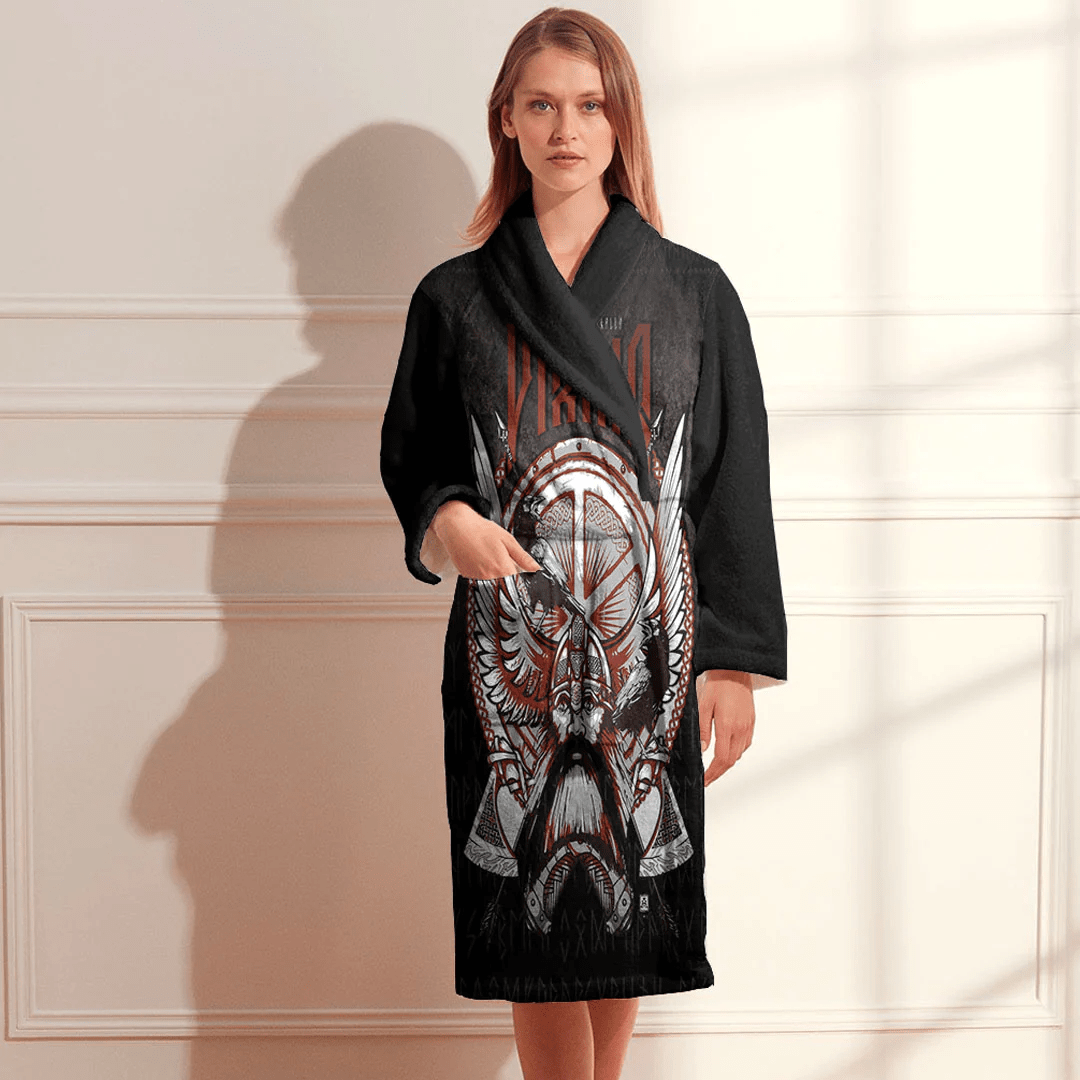 Bathrobe Viking Odin Victory Or Valhalla Bath Robe
