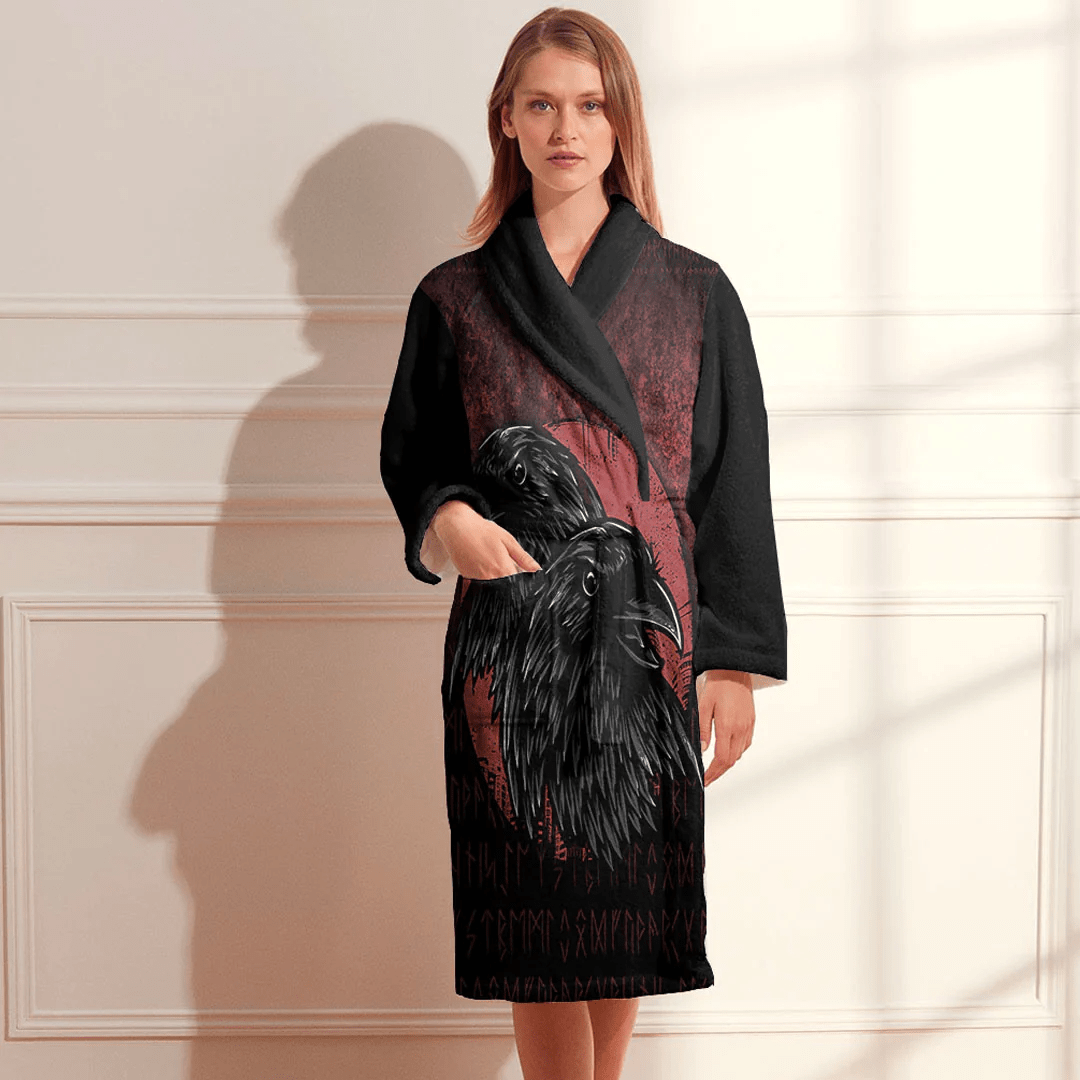 Bathrobe Viking Ravens Bath Robe