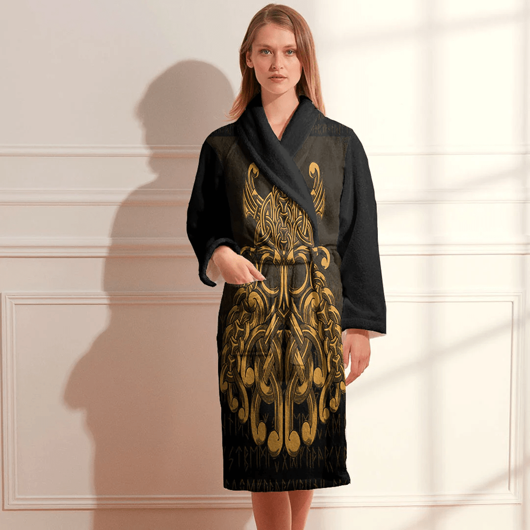 Bathrobe Vikings Odin Valhalla Gold Bath Robe