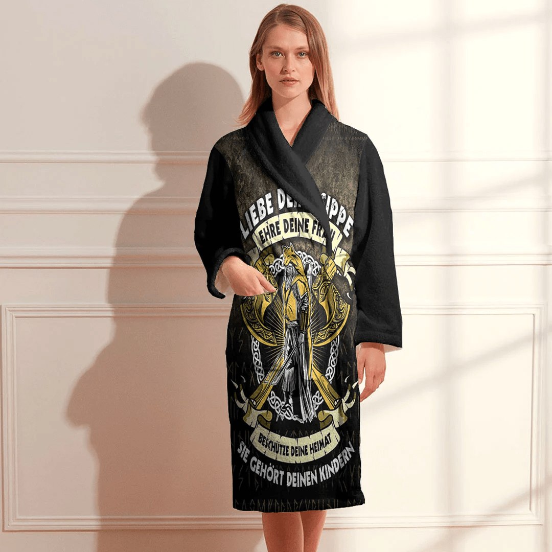 Bathrobe Vikings' Love Your Clan' North Man Bath Robe
