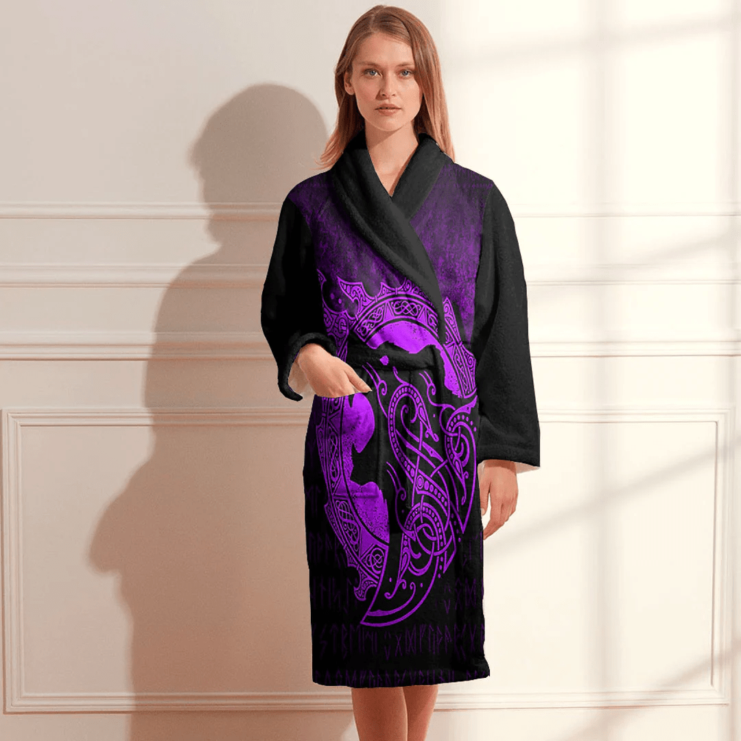 Bathrobe Viking Berserker Purple Bath Robe