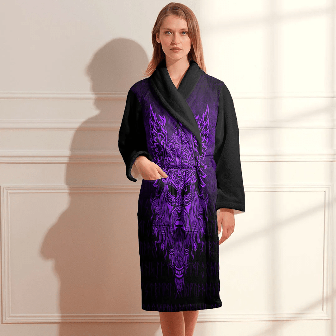 Bathrobe Viking Special Odin Puple Bath Robe