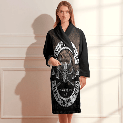 Bathrobe Viking Blood Runs Through My Veins Bath Robe