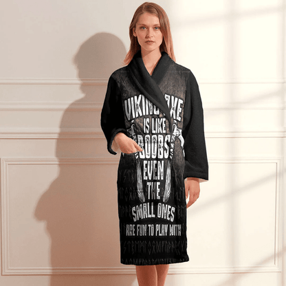 Bathrobe Viking Axe Is Like Boobs Bath Robe