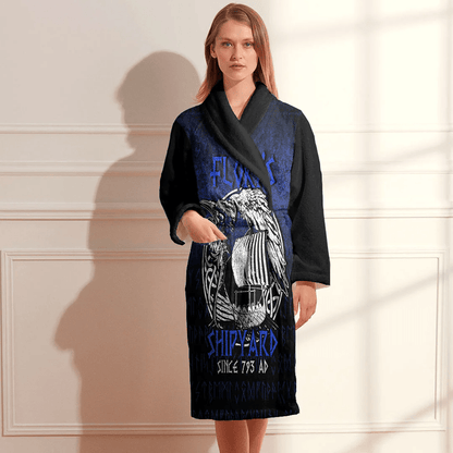 Bathrobe Kattegat Longboat Raven Norse Mythology Flokis Shipyard Bath Robe