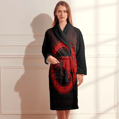 Bathrobe Wolf Of Odin Red Bath Robe