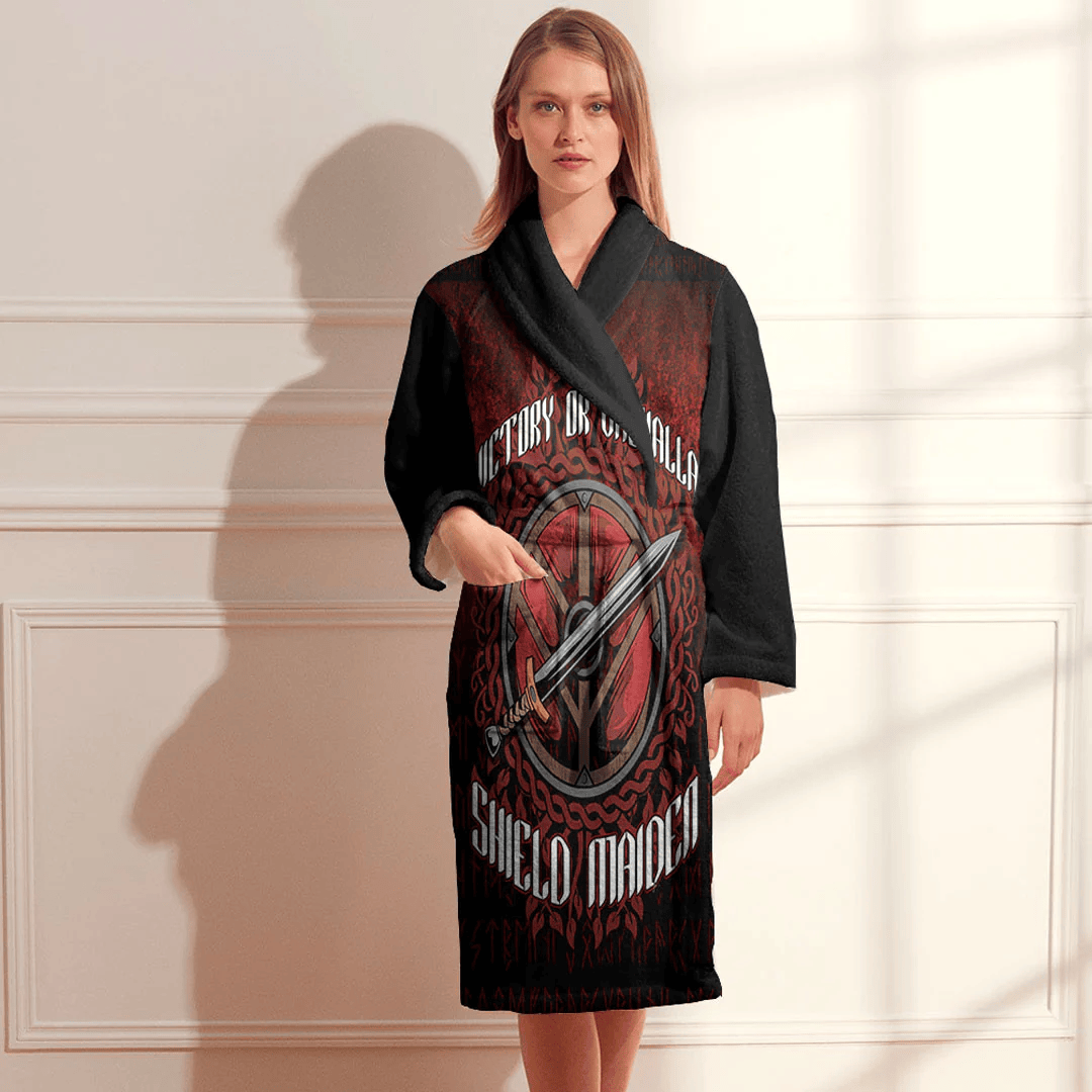 Bathrobe Victory Or Valhalla Shield Maiden Bath Robe