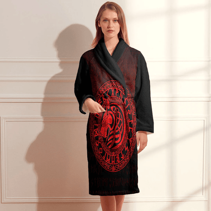 Bathrobe Viking Wolf Red Bath Robe