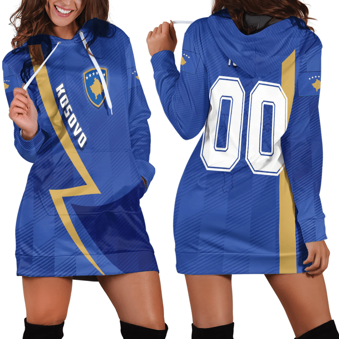Clothing Custom Kosovo Sport Football Hoodie Dress