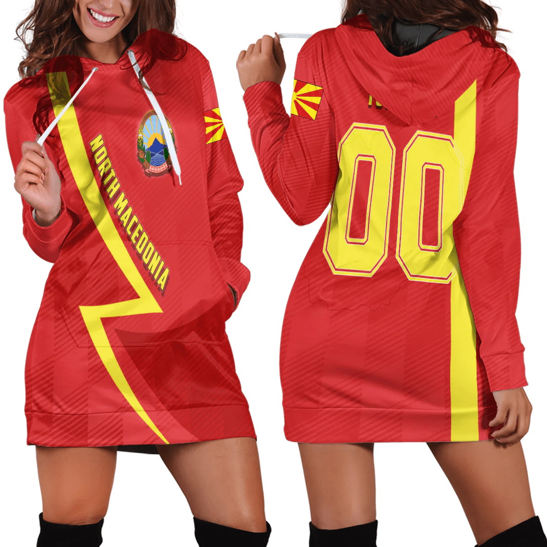 Clothing Custom North Macedonia Sport Football Hoodie Dress