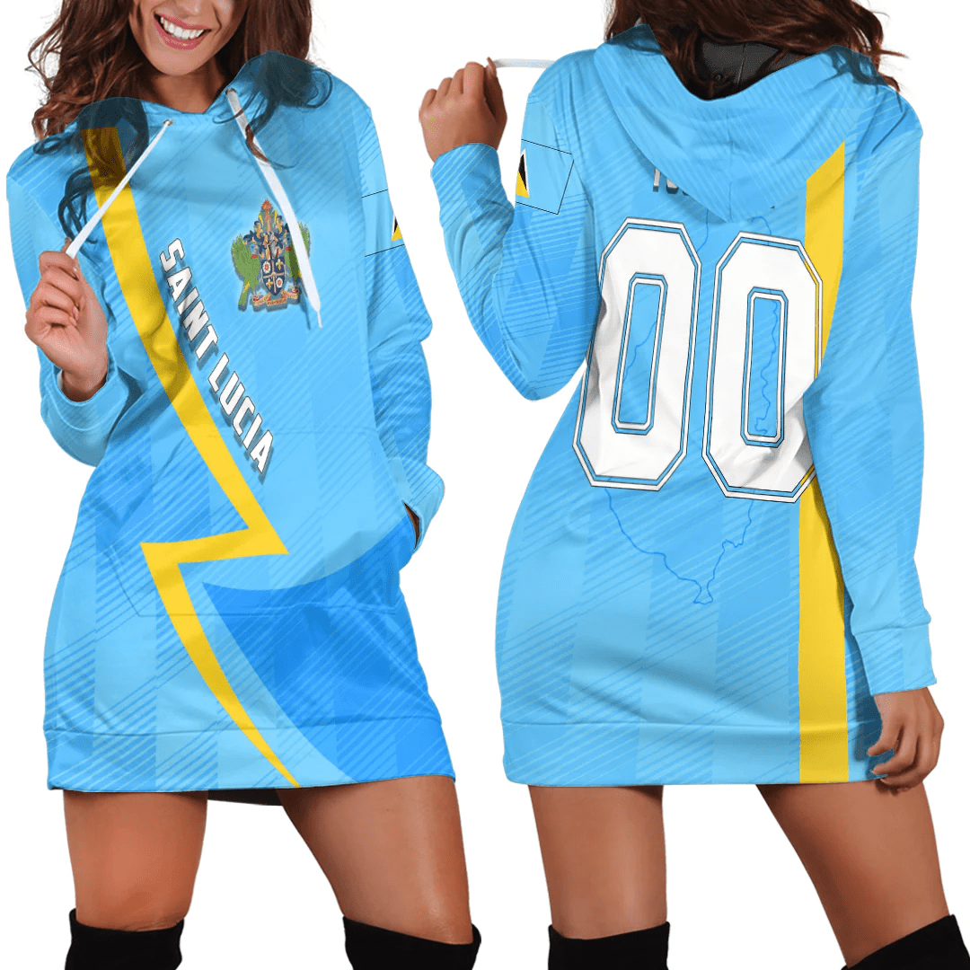 Clothing Custom Saint Lucia Sport Football Hoodie Dress